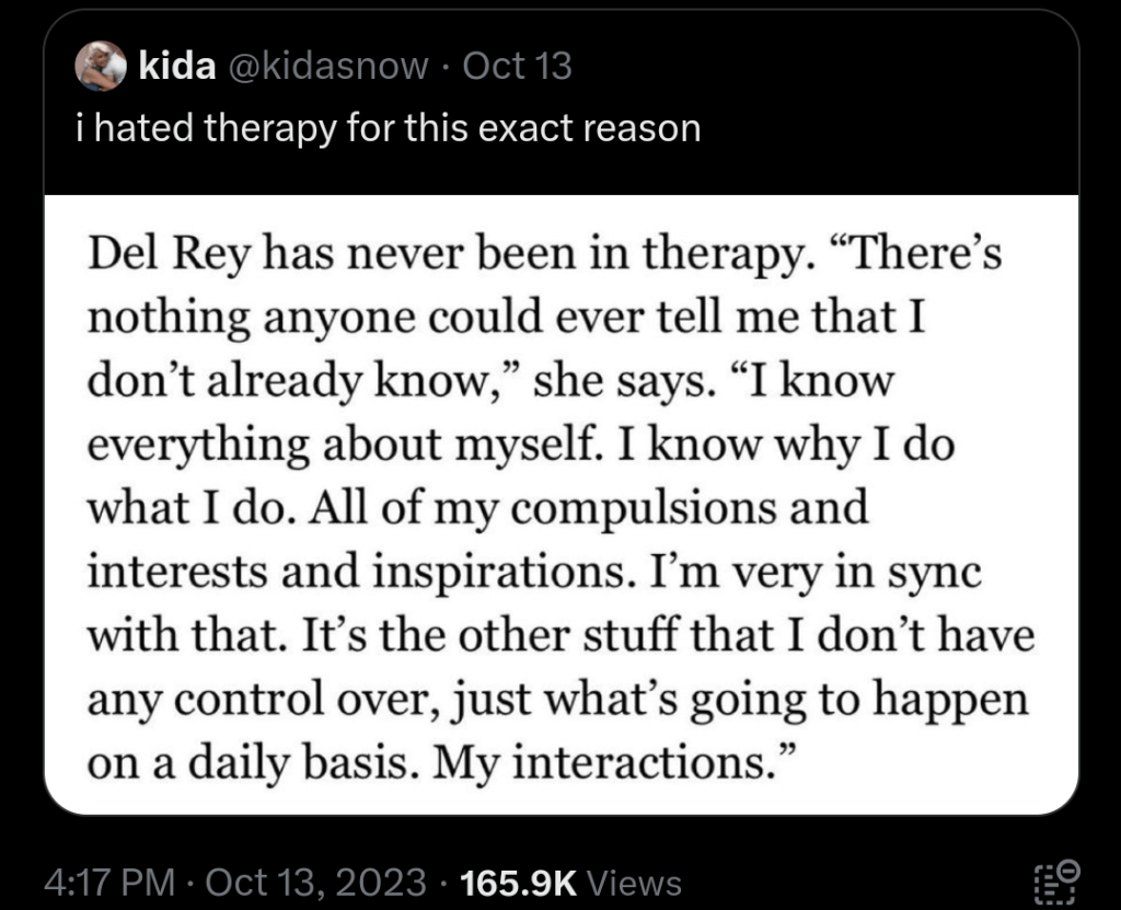 Talking about therapy. It’s&nbsp;long.