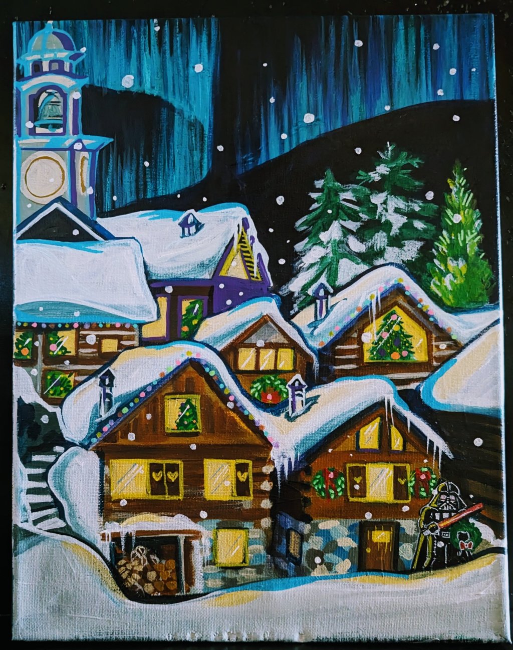 Bucket list; paint a winter holiday town&nbsp;scene